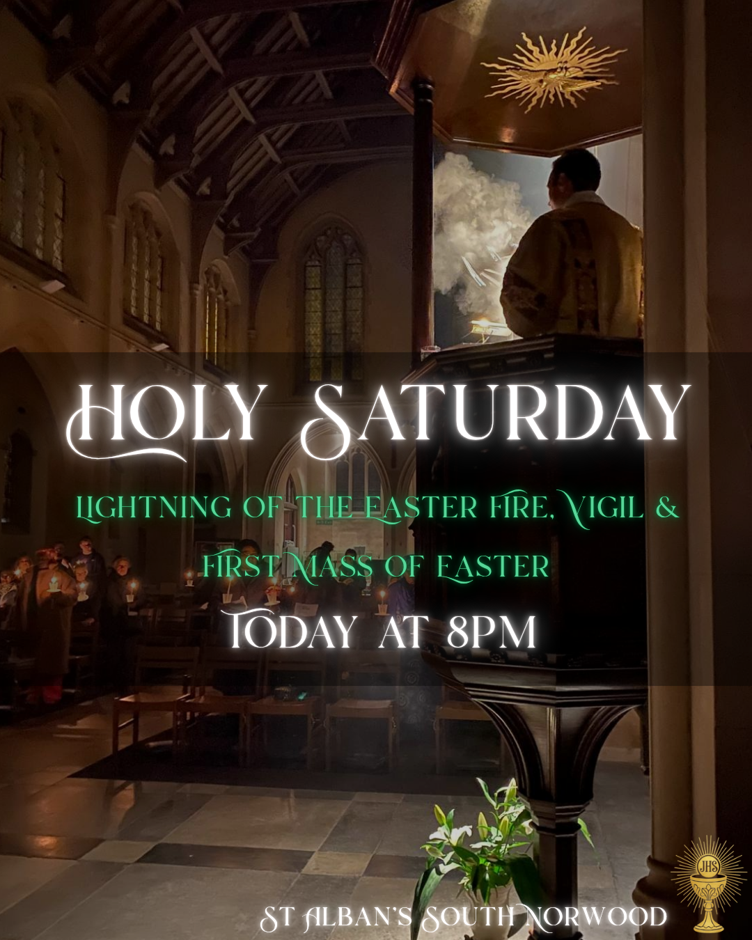 Join us at St Alban’s tonight for our Easter Vigil Mass!