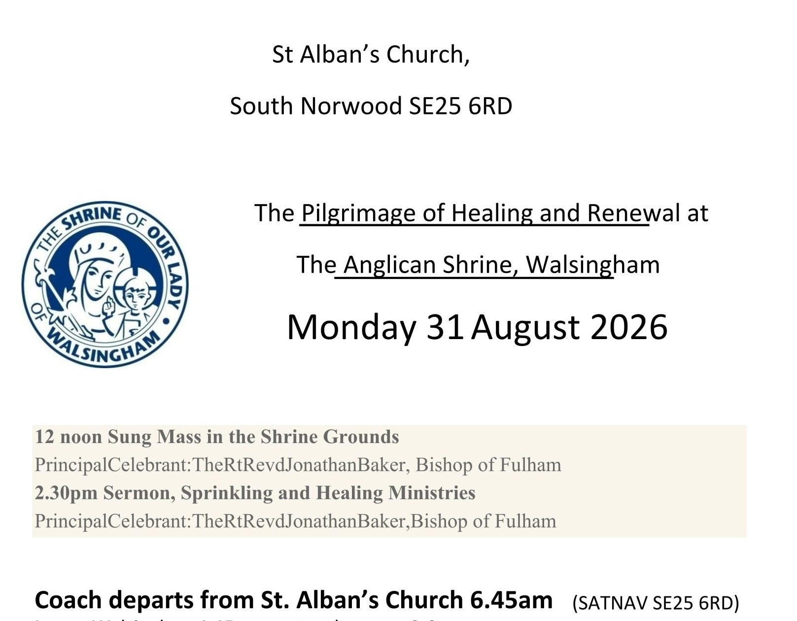 The Pilgrimage of Healing and Renewal at The Anglican Shrine, Walsingham